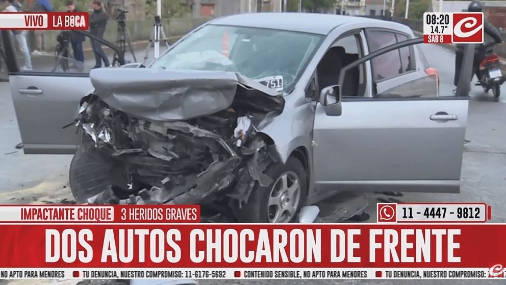 Violento choque en puente Avellaneda: rescataron a una mujer atrapada y fue trasladada con otros dos heridos graves al Argerich