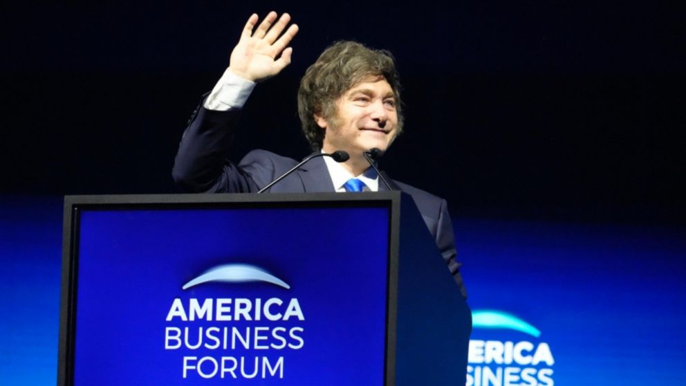 Javier Milei participó este jueves en el American Business Forum en Miami (Gentileza Presidencia).