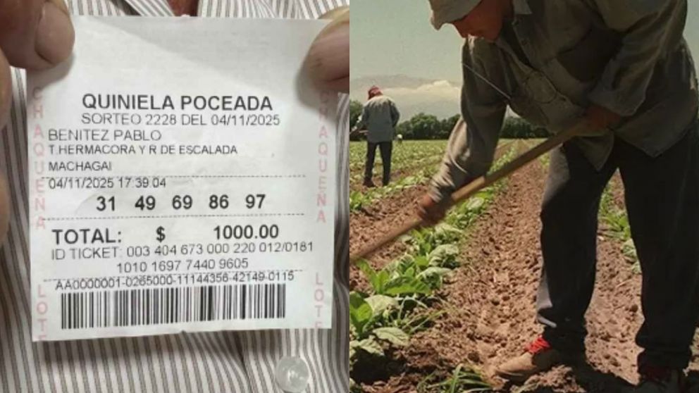 La Quiniela Poceada sorprendió a un trabajador del campo que se volvió millonario en el último sorteo (Imagen: Lotería Chaqueña).