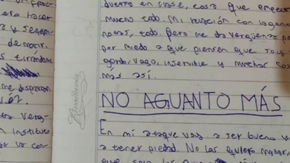 Una de las cartas que el adolescente escribió sobre el plan de ataque.