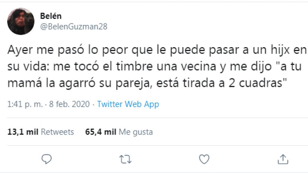El relato conmocionante se viralizó en Twitter. (Captura de imagen)