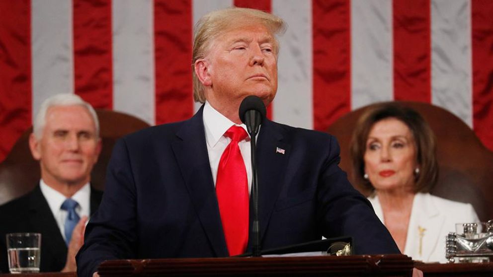 Donald Trump durante su discurso.