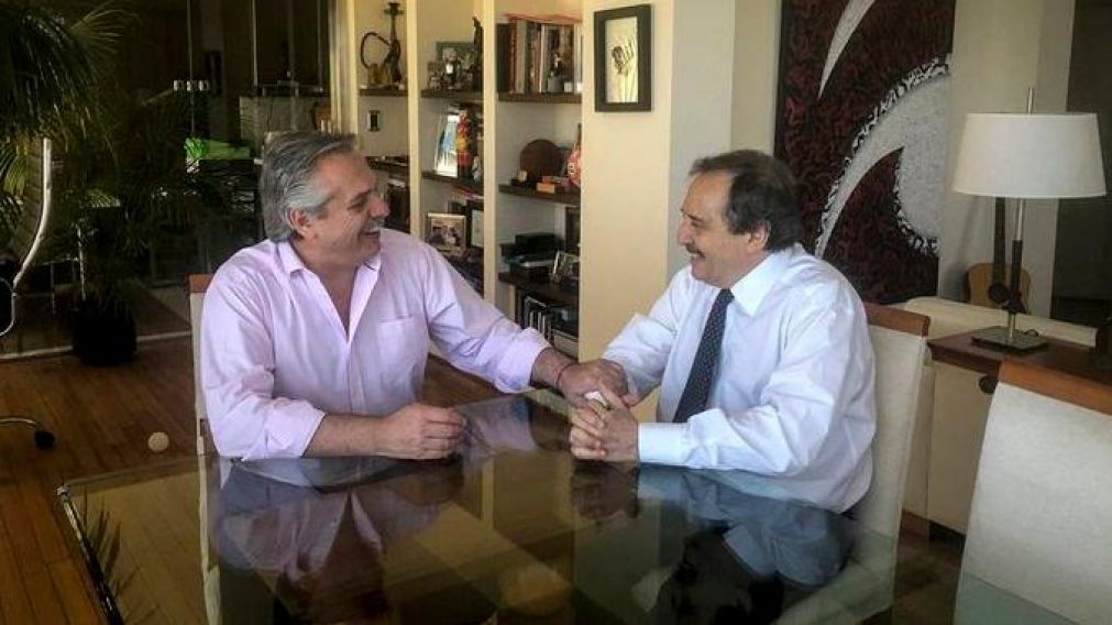 Alberto Fern�ndez junto a Ricardo Alfons�n.