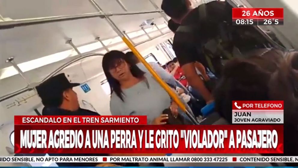 Juan, el joven que defendió a la perra en el tren Sarmiento, habló con Crónica HD. (Captura TV)