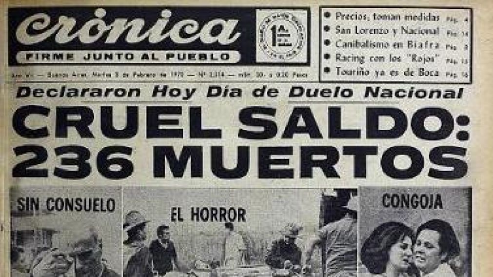 La tapa de Cr�nica sobre el tremendo incidente (Archivo Cr�nica).