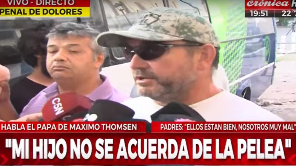 El padre de Máximo Thomsen, a la salida de la cárcel (Captura TV).