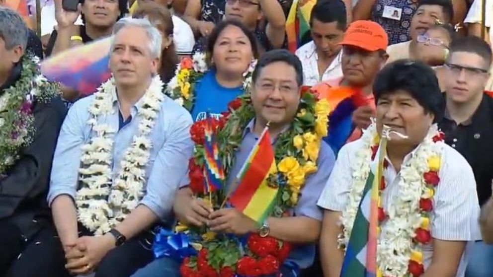 Álvaro García Linera, Luis Arce Catacora y Evo Morales Ayma (Foto:Twitter @jmkarg)