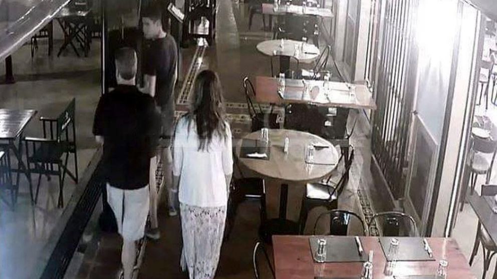 El video de seguridad del restaurante, por ahora no es parte de la causa (Captura video)