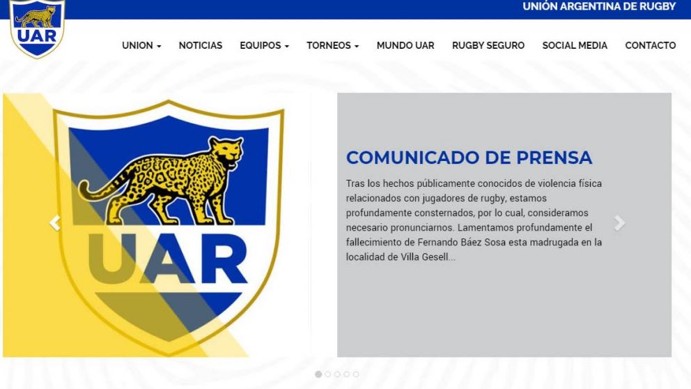 La Unión Argentina de Rugby emitió un comunicado en su sitio oficial de Internet.