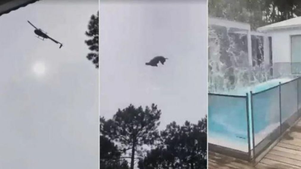 El cordero tirado desde un helicóptero fue cocinado a la parrilla.