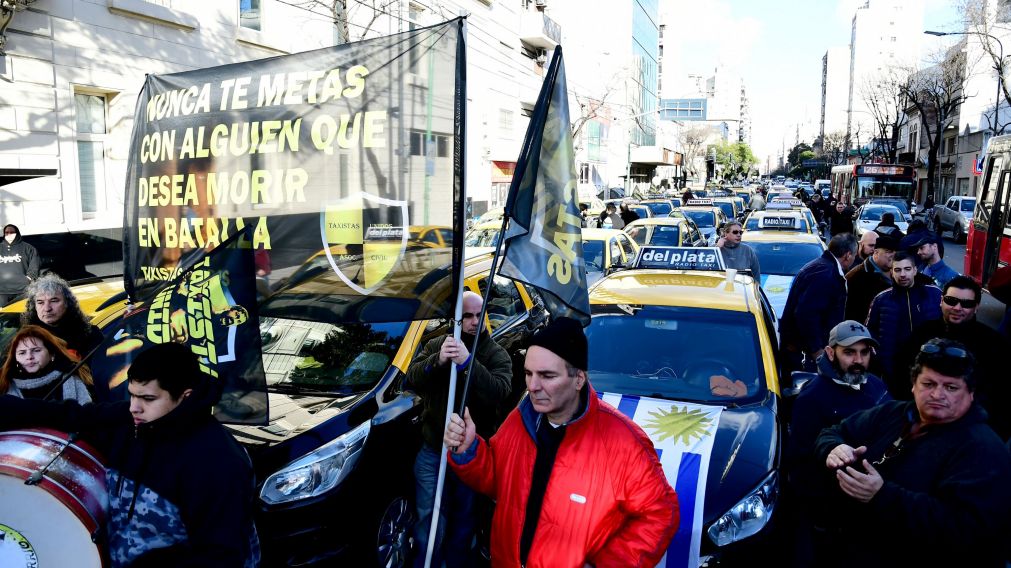 Movilización de empleados del taxi.
