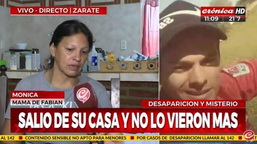 Mónica, madre de Lionel Fabián Vergara, en diálogo con Crónica HD (Captura).