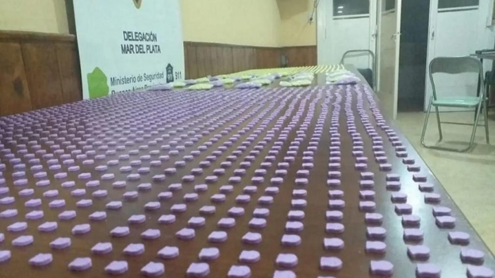La policía incautó 6.000 pastillas de éxtasis, divididas en seis bolsas tipo ziploc con 1.000 pastillas en cada una (Fuente / La Capital).