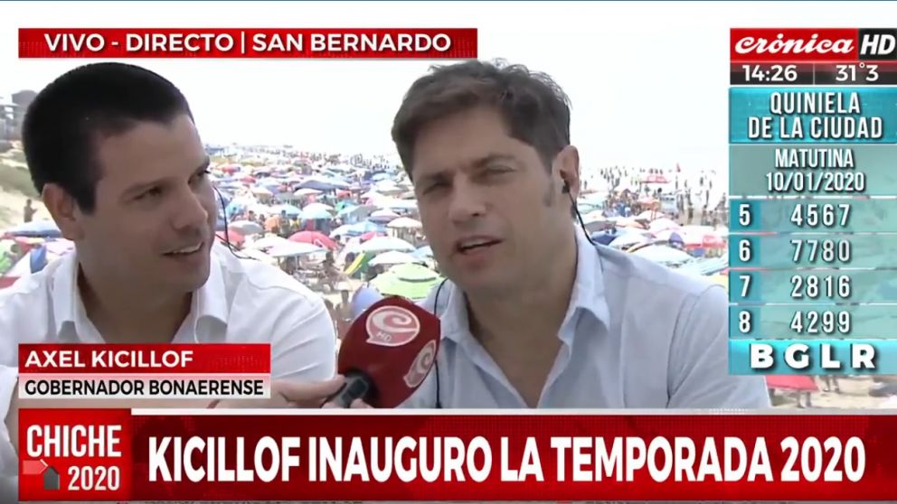 Kicillof inauguró la temporada 2020(Captura).