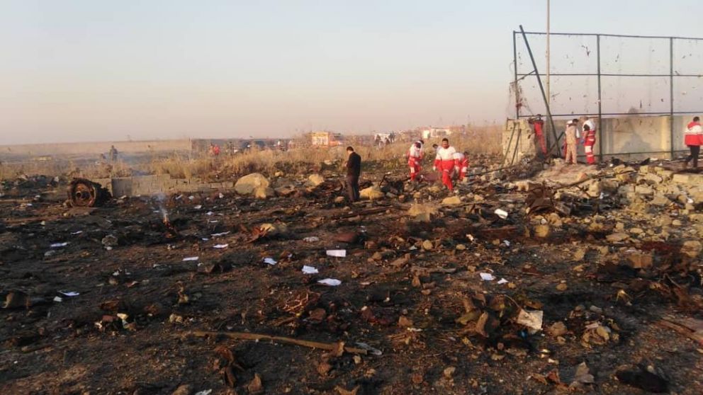 La zona en que cayó el Boeing 737.