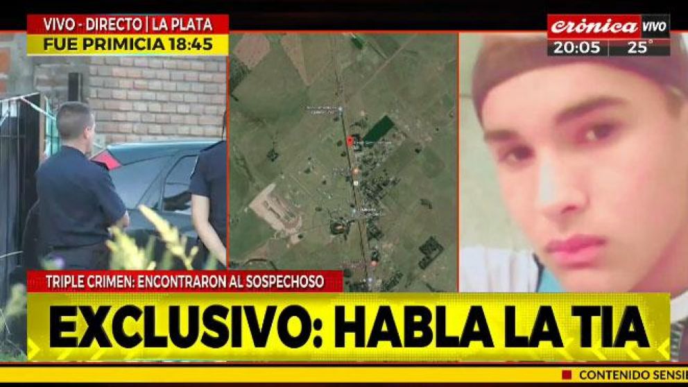 lA tía del principal sospechoso del triple crimen de Melchor Romero habló con Crónica HD (Captura TV).