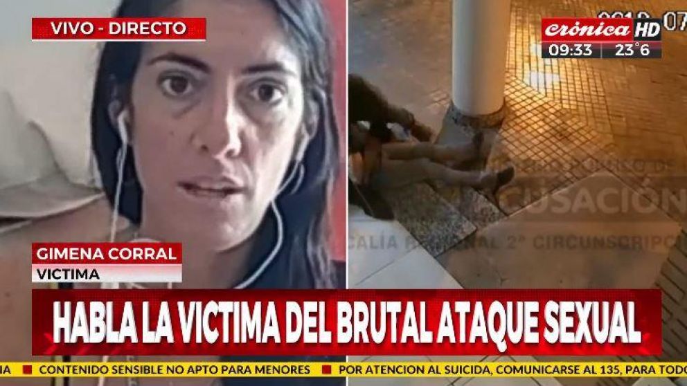 Gimena Corral difundió el video del ataque para encontrar a su agresor (Crónica HD).