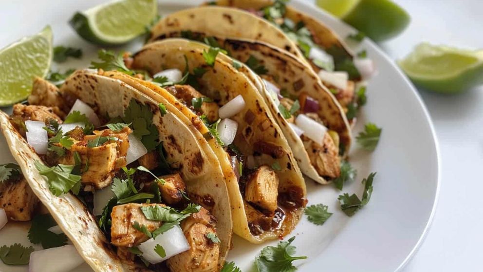 La receta de tacos de pollo caseros es una opción rápida y muy sabrosa para una cena.