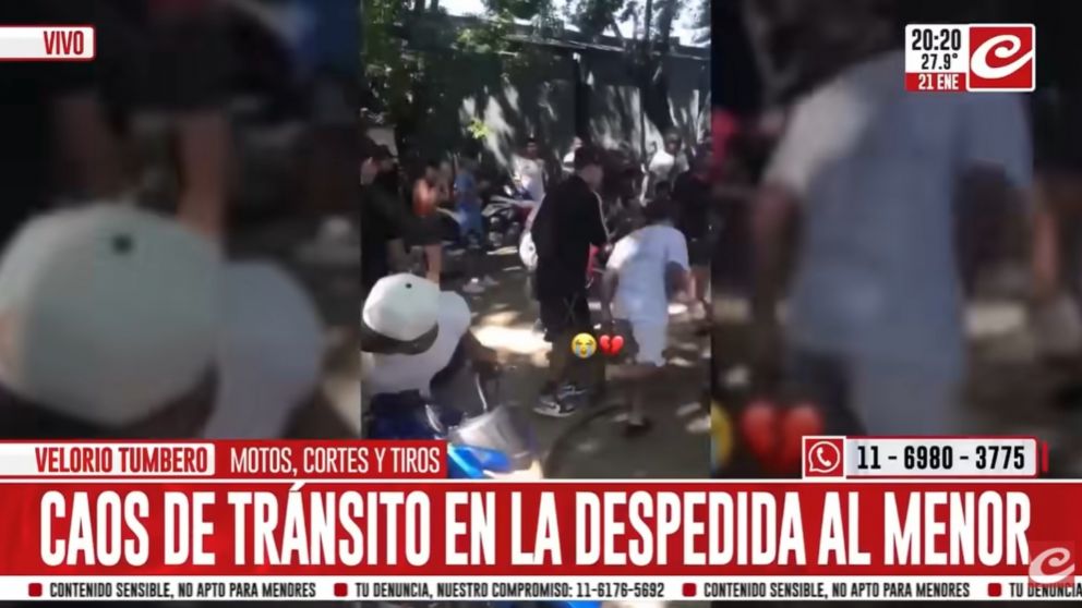 Así despidieron al nene de 12 años abatido por la Policía: motos, cortes y tiros (Crónica HD).