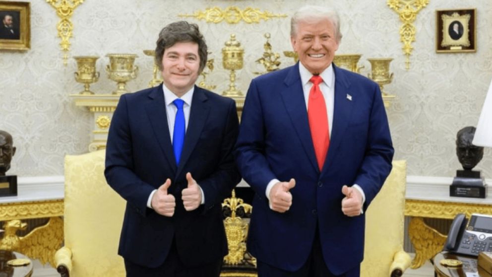 Javier Milei con el presidente de los Estados Unidos, Donald Trump.