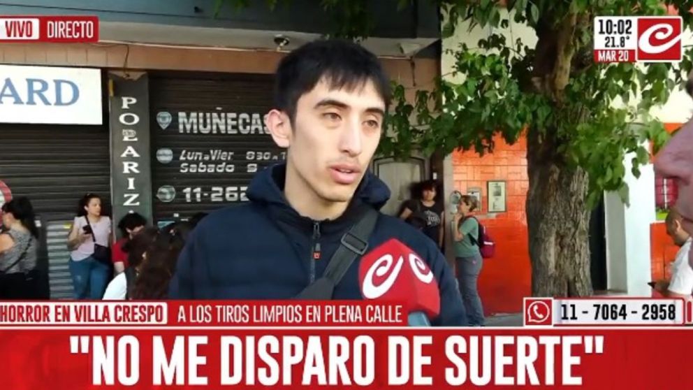 "No me disparó de suerte": dramático relato de un testigo de la balacera perpetrada por un policía.