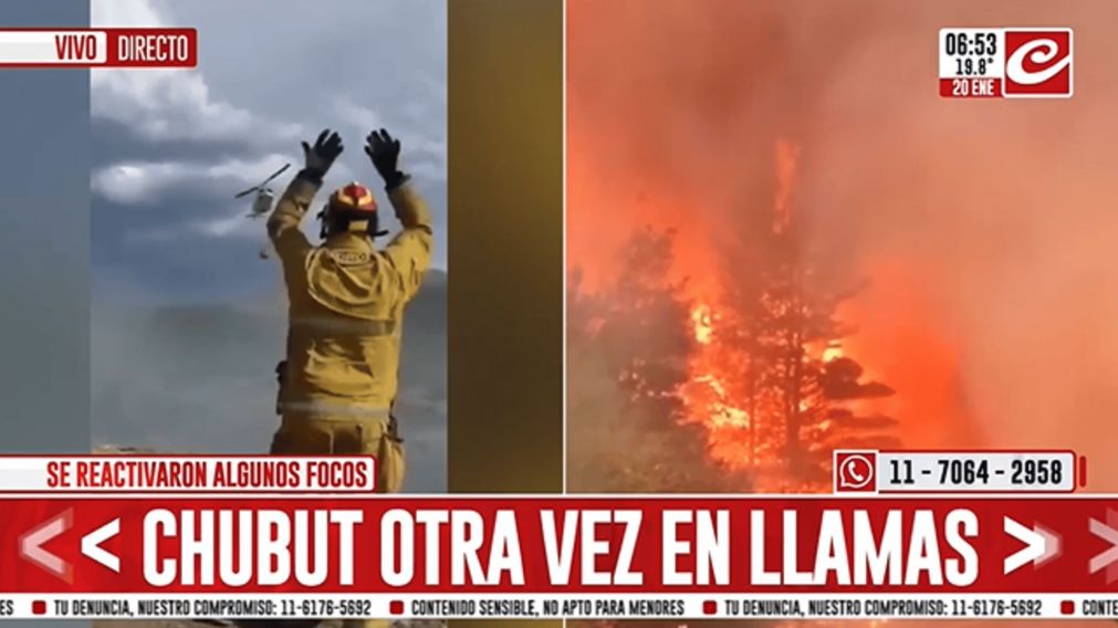 Los incendios forestales de Chutub se reactivaron en el paraje chututense de Puerto Patriada (Crónica HD).