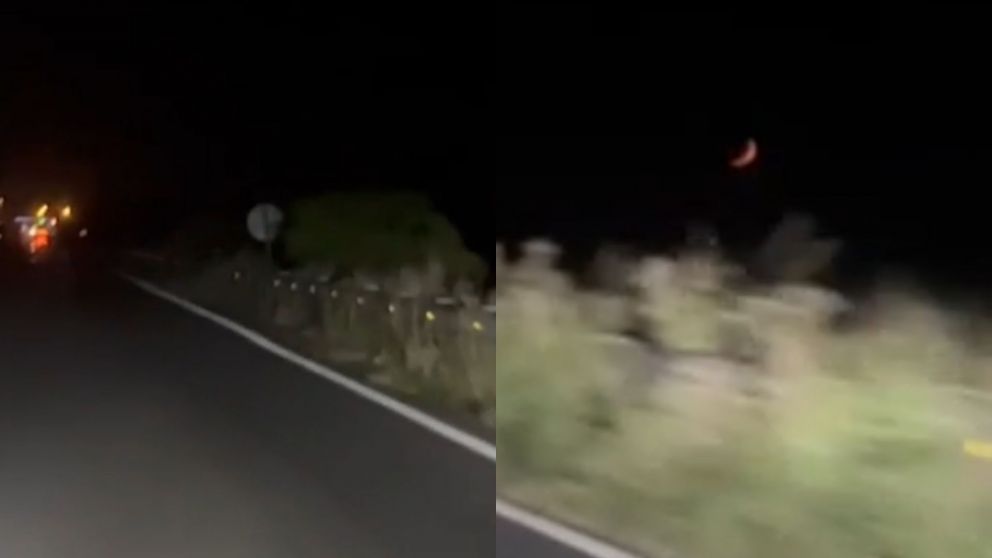 El aterrador momento qued� captado en video y sin intenci�n, ya que los viajeros buscaban filmar a la Luna (Captura video).