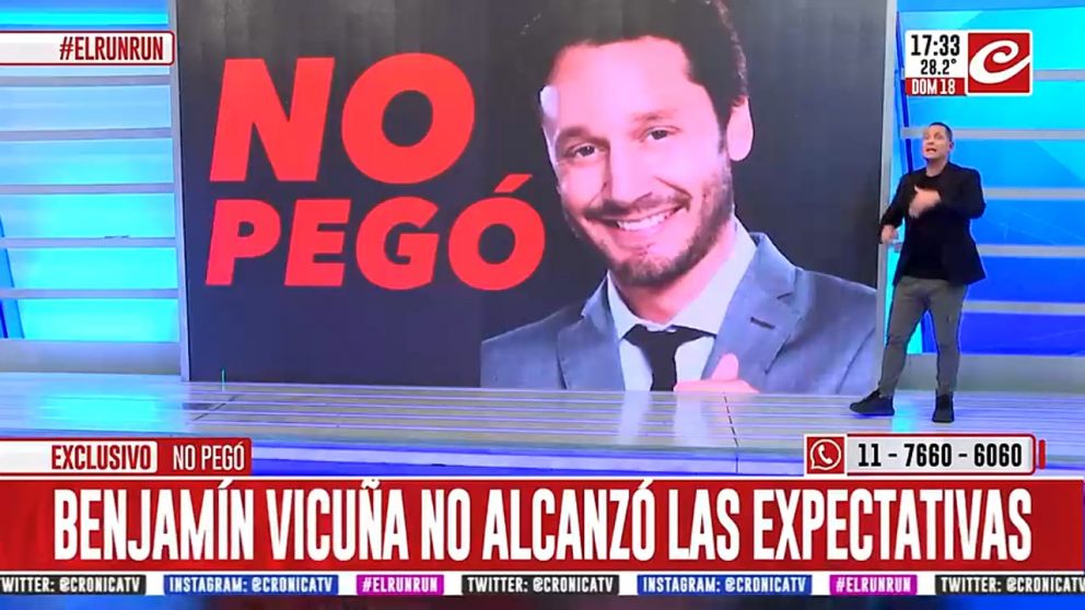 Benajmín Vicuña no tuvo un auspicioso debut.