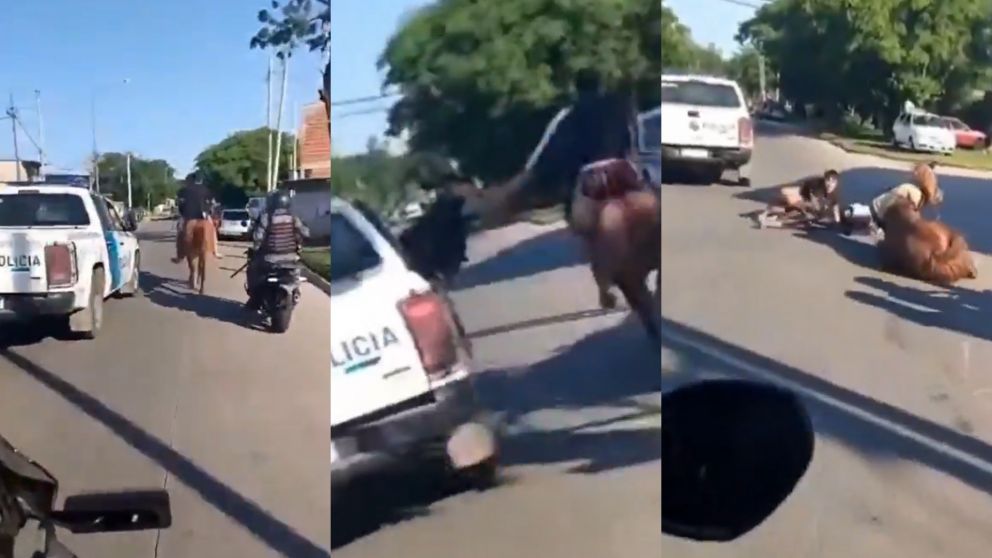 La llamativa persecución policial en la que detuvieron a dos adolescentes a caballo.