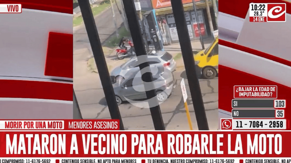 Un vecino captó el robo y el ataque a la víctima.