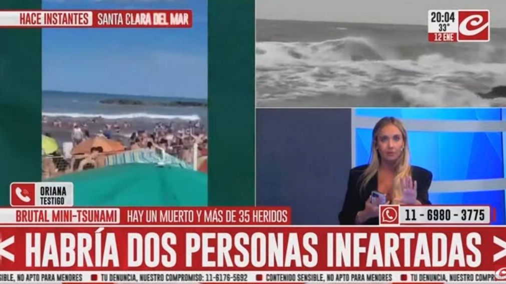 El mini tsunami en Santa Clara del Mar dejó un saldo de un muerto y 35 heridos.