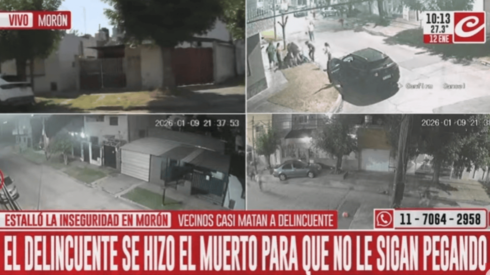Así vecinos molieron a golpes a motochorro: el ladrón se hizo el muerto para que no le siguieran pegando.