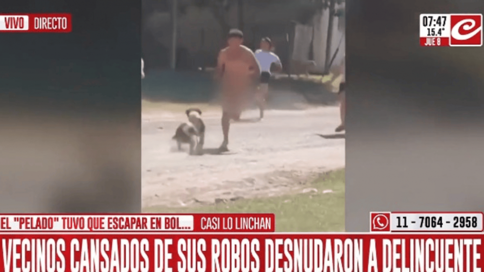 El delincuente escapó de los vecinos pero luego fue detenido por la policía (Captura de TV).