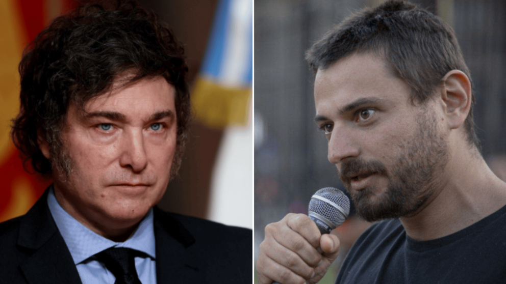 Cruce entre Javier Milei y Juan Grabois.