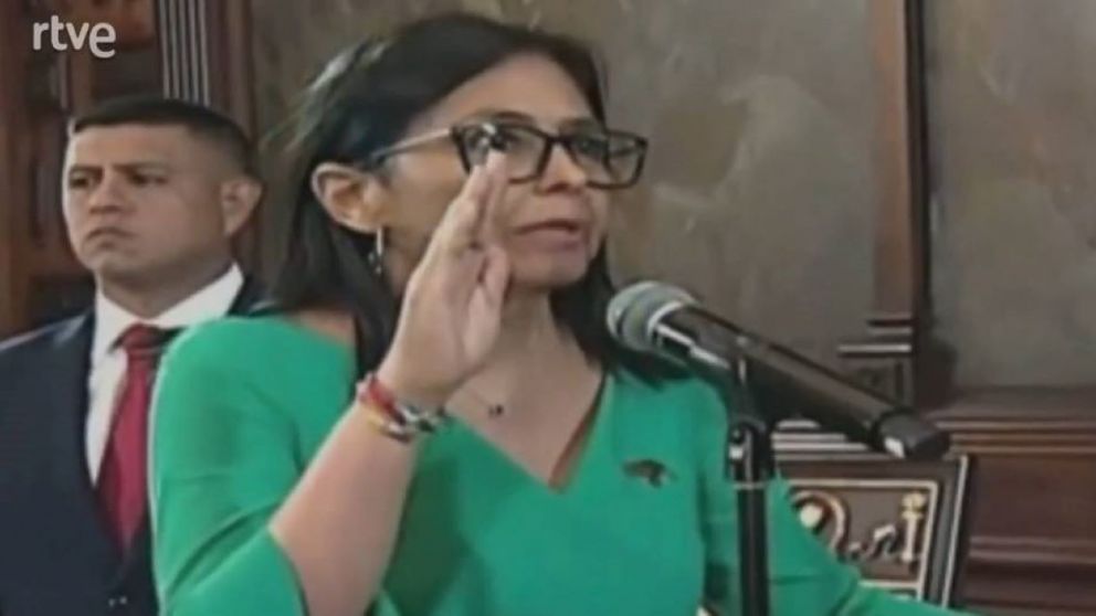 Delcy Rodríguez asumió como presidenta interina de Venezuela (Captura de TV).
