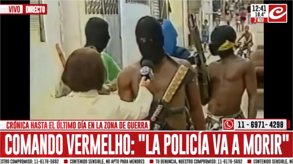 Así amenaza el Comando Vermelho a las fuerzas de seguridad.