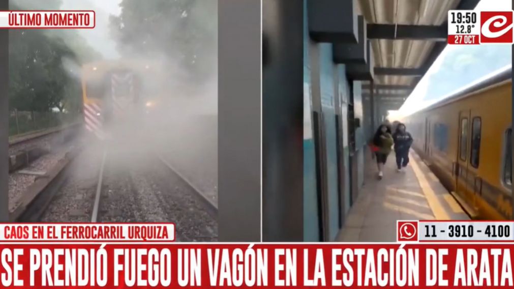 Pasajeros del tren corrieron de la formación.