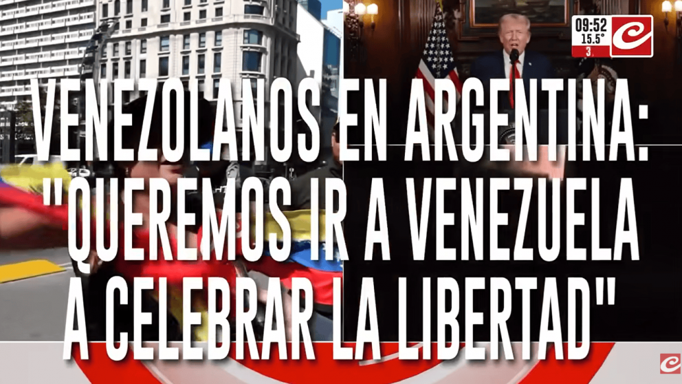 Un grupo de venezolanos se autoconvocó en el Obelisco y celebró la detención de Maduro: "Están sacando a un dictador"