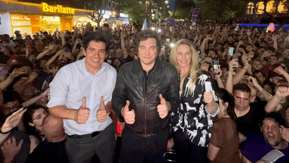 Javier Miei durante su visita a C�rdoba en octubre 2025.