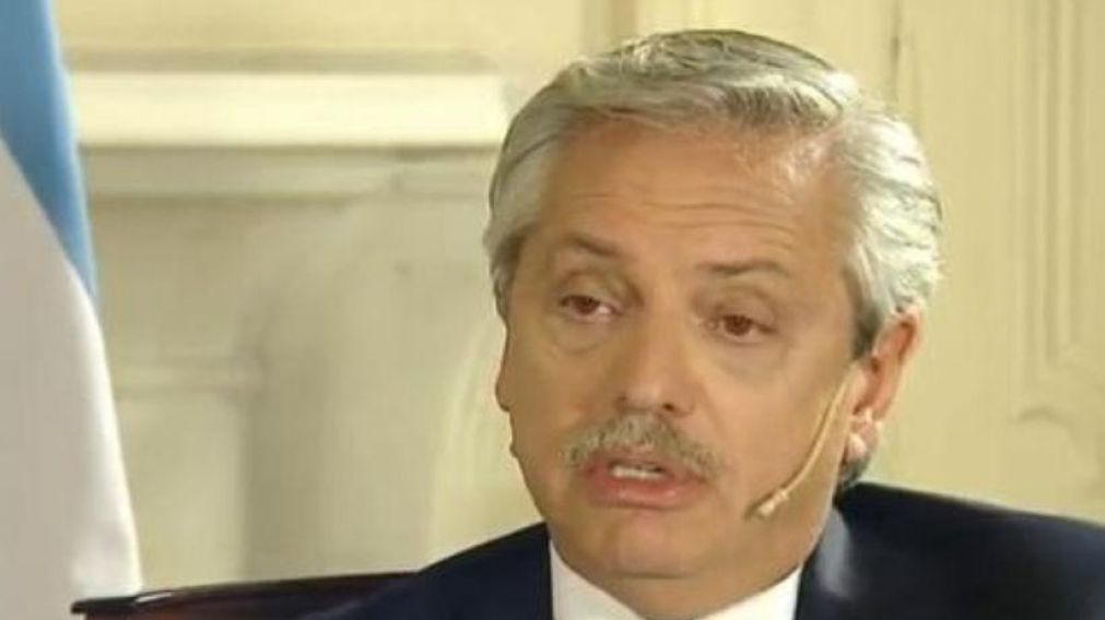 Alberto Fern�ndez durante una entrevista televisiva (Gentileza / TN). 