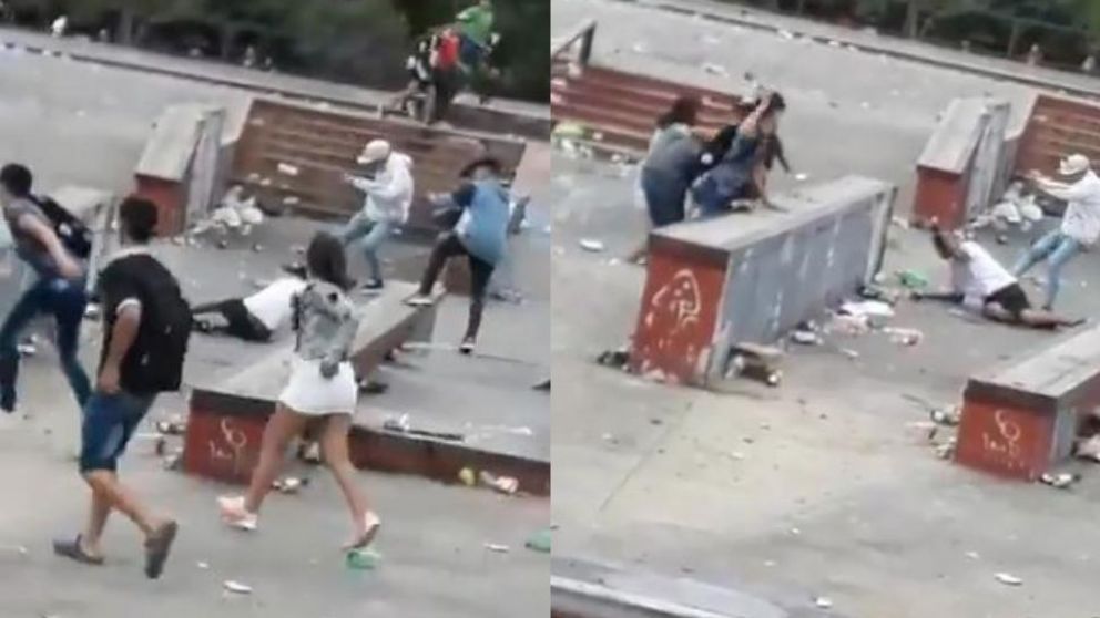 A patadas y piedrazos hirieron a un joven. (Captura de video)