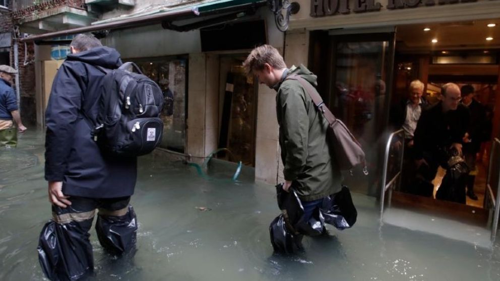 La tur�stica ciudad, otra vez bajo el agua.