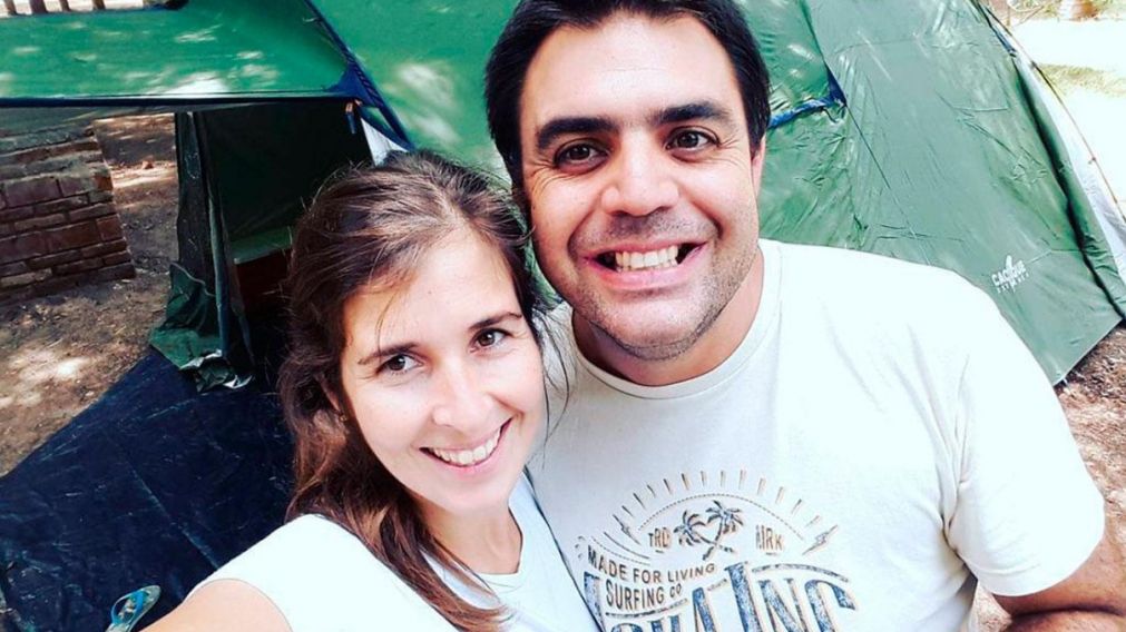 Laura Sirera junto a su esposo y femicida, Matías Bernal.