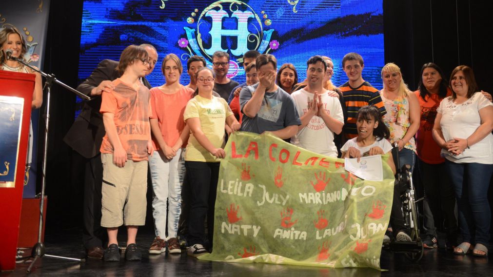 La emoción de los chicos de La Colmena. (Crónica/Hernan Nersesian)