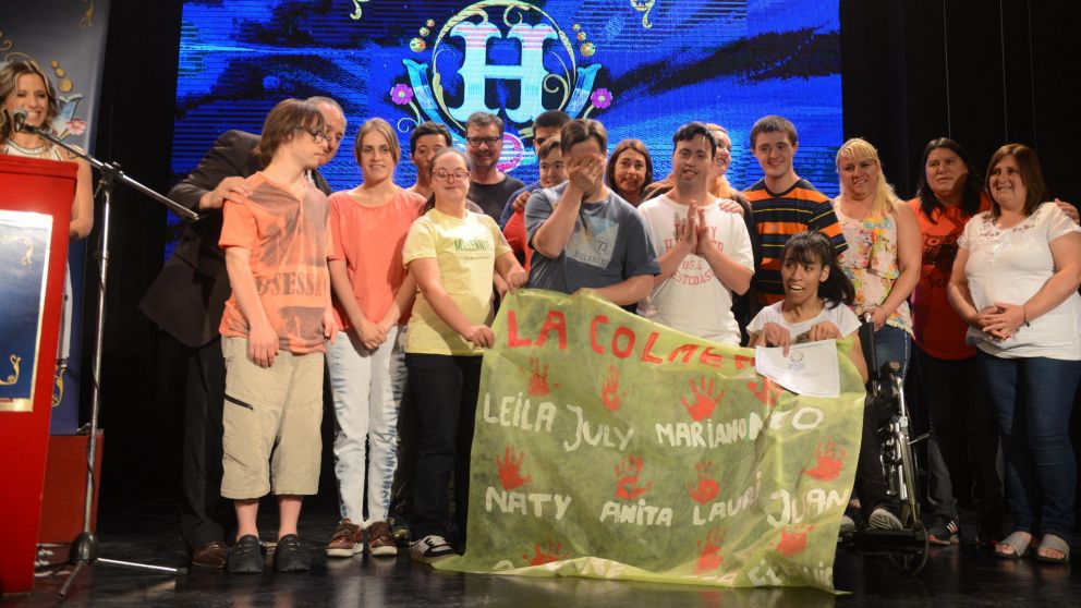 La emoción de los chicos de La Colmena. (Crónica/Hernan Nersesian)