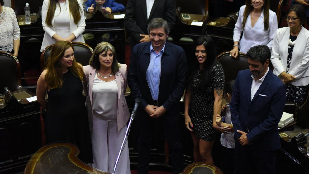 Máximo Kirchner en el momento de la jura (Jonatan Moreno/Crónica).
