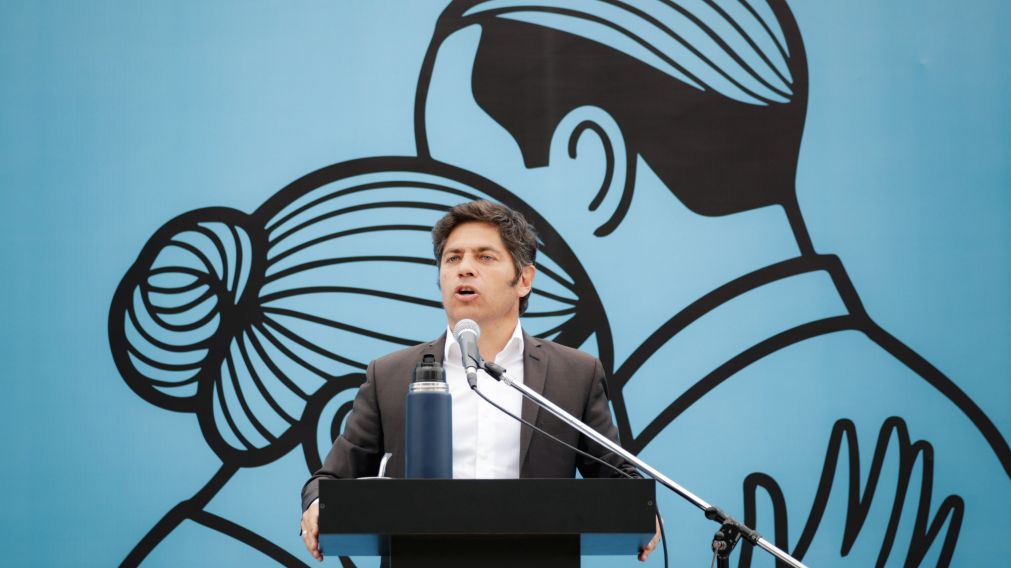 Axel Kicillof durante su discurso en el acto conmemorativo por el D�a de la Lealtad Peronista.