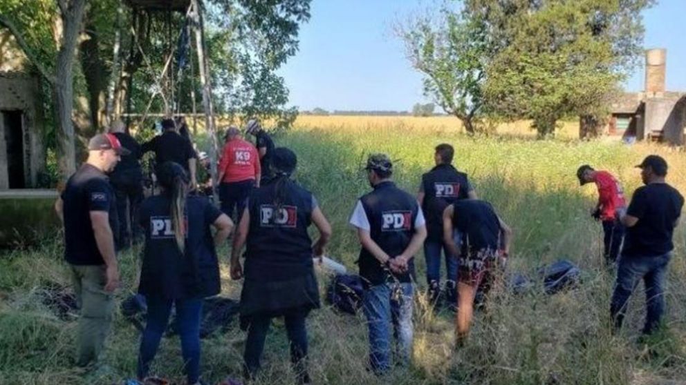 El rastrillaje se realizó en una casa rural ubicada a la altura del kilómetro 275 de la autopista Rosario-Buenos Aires