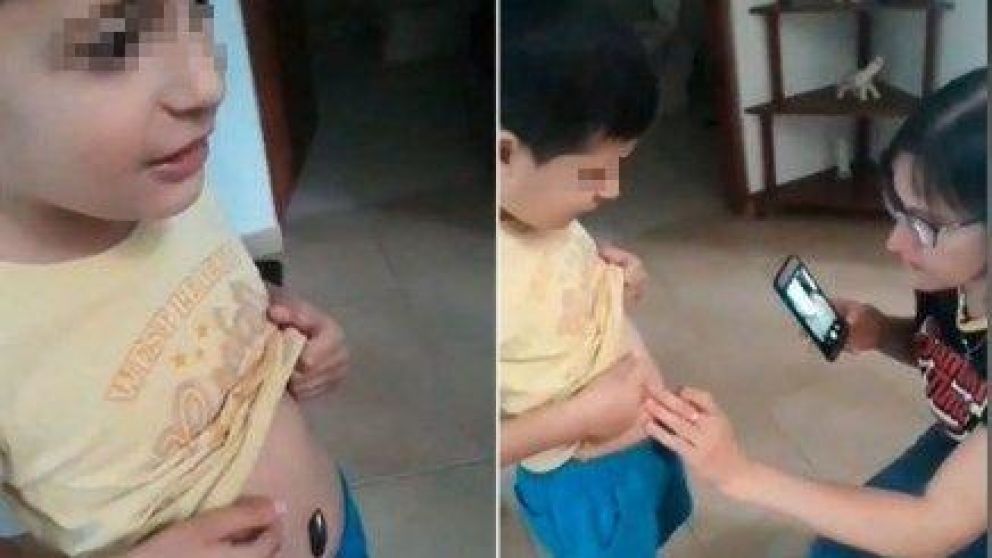 Un nene se comió un imán y su familia se divirtió mientras grababa la situación. (Captura video).