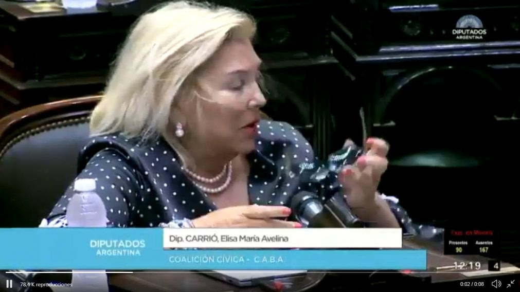 Carrió: discurso polémico y cruce con una colega del radicalismo.
